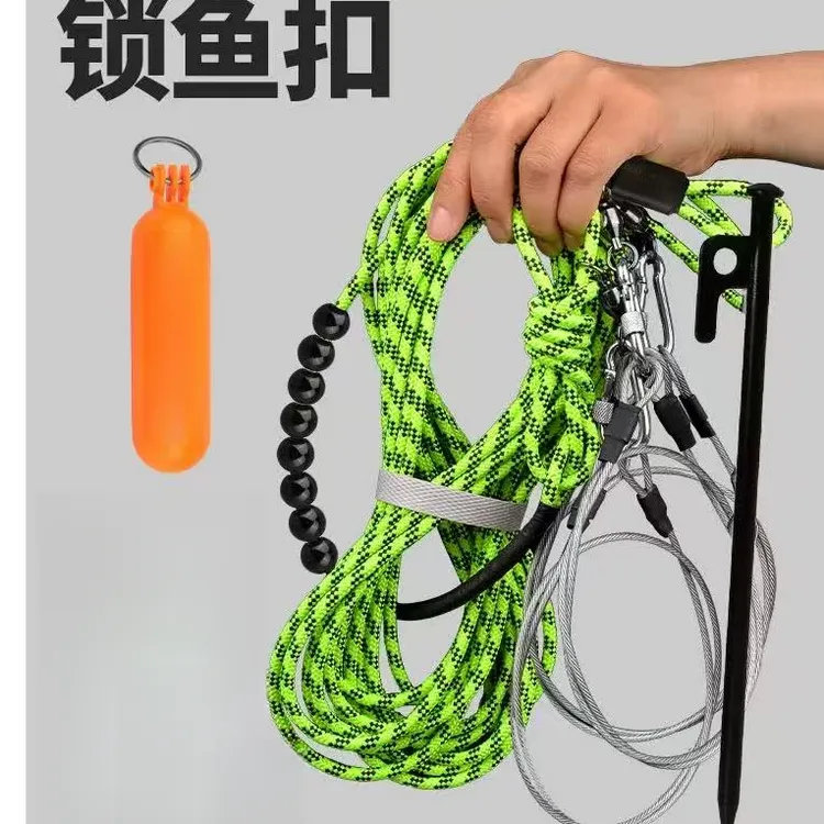 活鱼扣大物鱼扣巨物鲢鳙鱼锁不锈钢伞绳锁鱼扣路亚大青鱼栓鱼绳