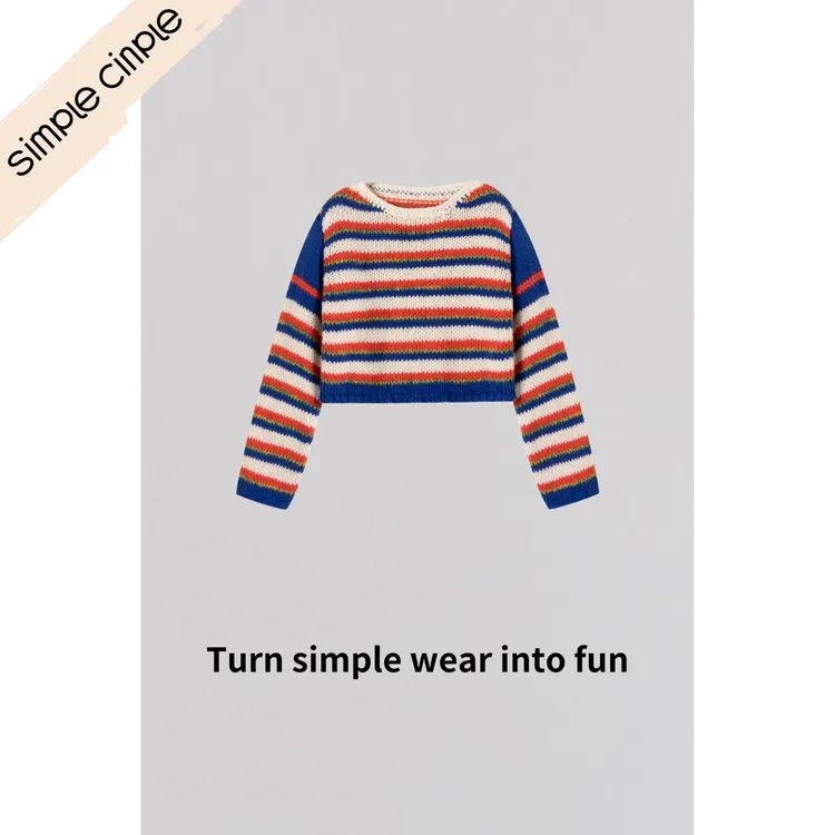 【周周专属】simple cinple｜「Joy Knit」彩色条纹节日氛围感毛衣 慵懒风