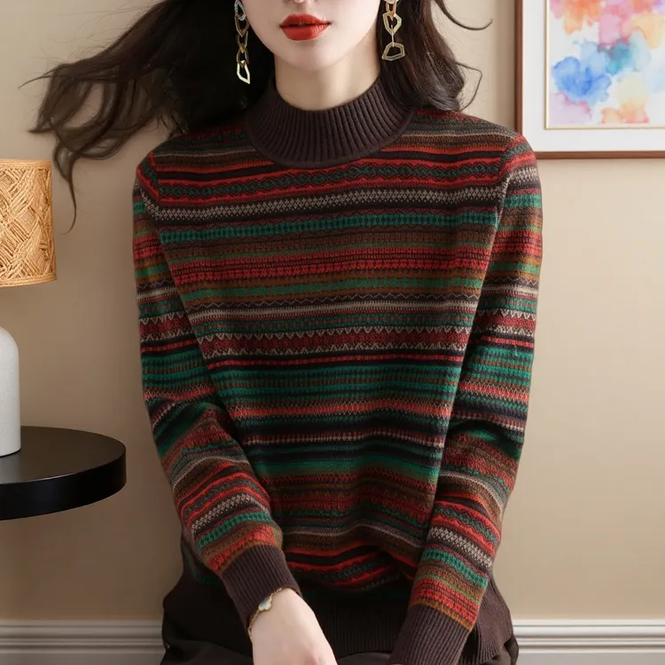 羊毛衫针织毛衣女款爆款2025新款女士中年妈妈洋气上衣