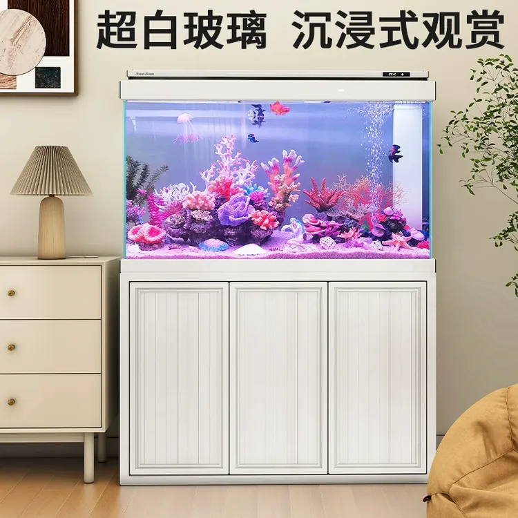 SUNSUN/森森2025新款鱼缸升级款水族箱家用超白底滤鱼缸生态草缸