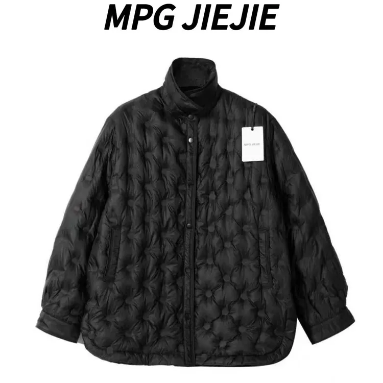 MPG JIEJIE【温暖已至】大码秋冬菱格白鸭绒羽绒服外套