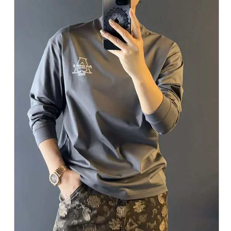 黑桃A系列微阔型男士T恤53CT301秋冬男装长袖T恤休闲百搭