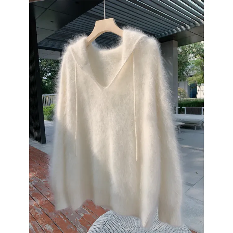 【当日发货】连帽针织毛衣女款秋冬季2025新款时尚百搭打底针织衫女