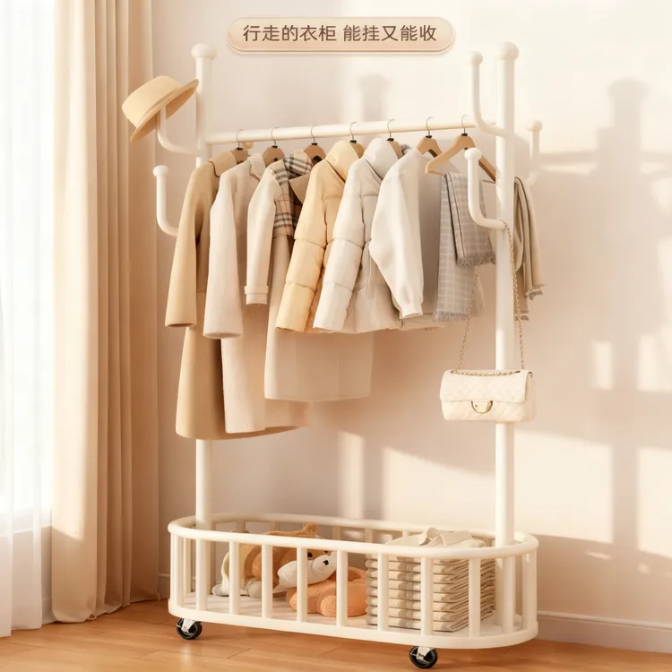 衣架落地卧室挂衣架家用室内轻奢晾衣服置物架房间简易衣帽架
