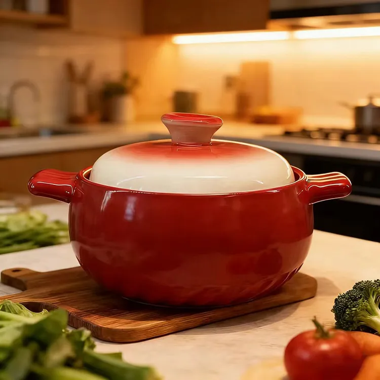 4.5L康康煲红色砂锅耐高温燃气炖锅煲汤餐饮店汤锅厨房家电陶炉