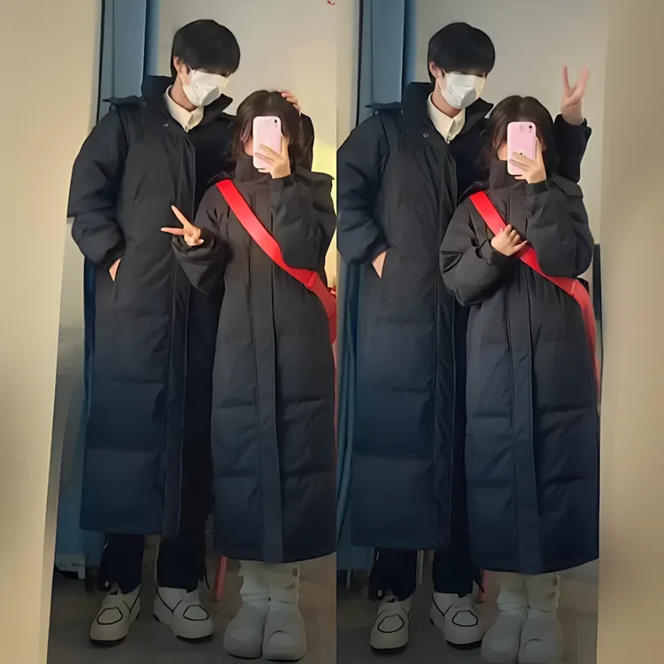 中戏同款棉服女同款2025新款超长款加厚棉衣韩版冬装过膝情侣棉袄