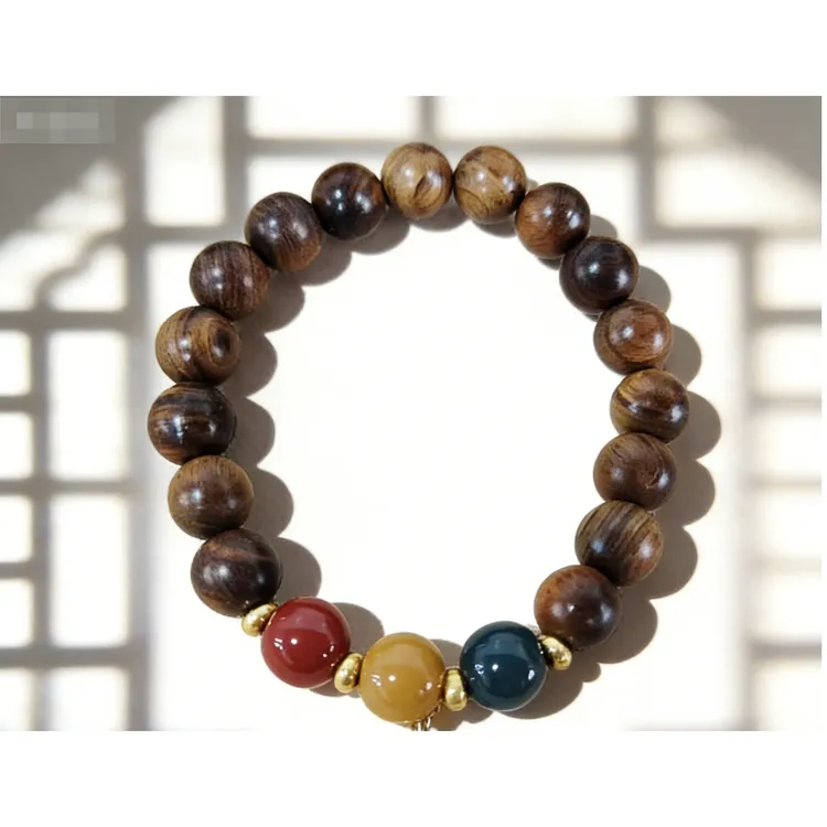 手链 秋山拾趣 手链木质手串 三色珠子新中式民族风手串