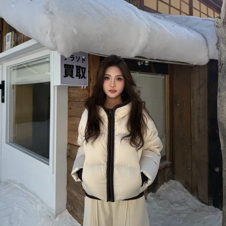 Moprobably李予诺「漫月」95白鹅绒简约百搭连帽羽绒服L5468115