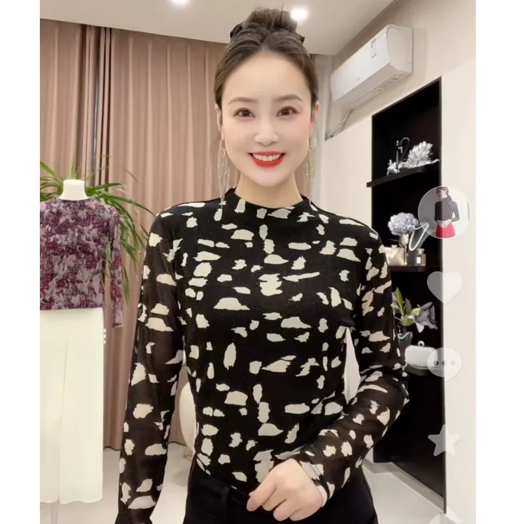气质洋气打底衫女高级感时尚小衫高贵上档次显瘦印花上衣法式T恤