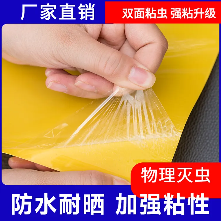 双面粘虫板黄板飞虫粘板防水耐晒针蜂菜园果园诱果蝇庭院大棚专用