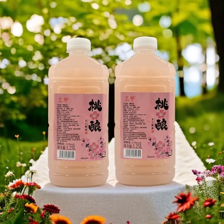 江南桃酿5度桃花酒古风桃花酿古法自然发酵微醺花果酒利口晚安酒