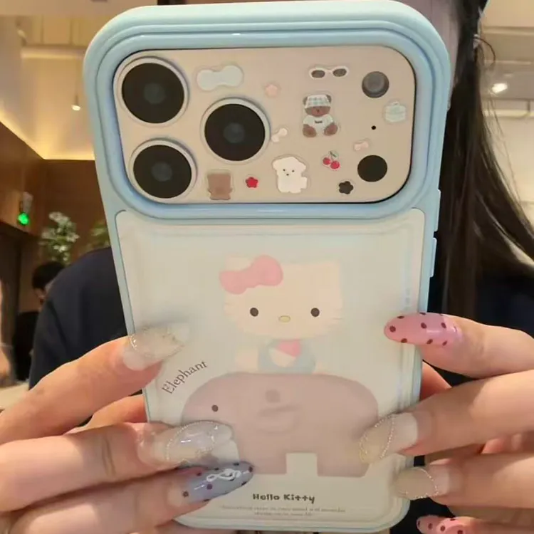 诚星泽大象kt猫插画适用苹果17pro手机壳iPhone15/16新款14可爱13