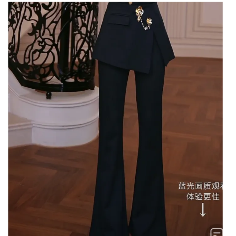 【芙娜妮】2025秋冬季女款轻奢洋气休闲百搭裤子F2531358B