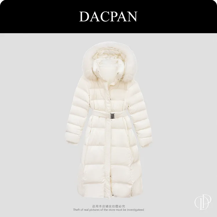 DACPAN-“白天鹅”长款收腰连帽鹅绒羽绒外套2025/盼·PP 25601