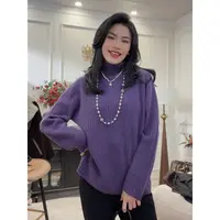 【流光点点】羊毛红色细闪半高领针织衫打底毛衣女冬