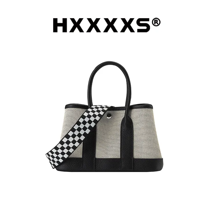 【周年限定】HXXXXS通勤帆布撞色花园包高级手提包包休闲斜挎包女