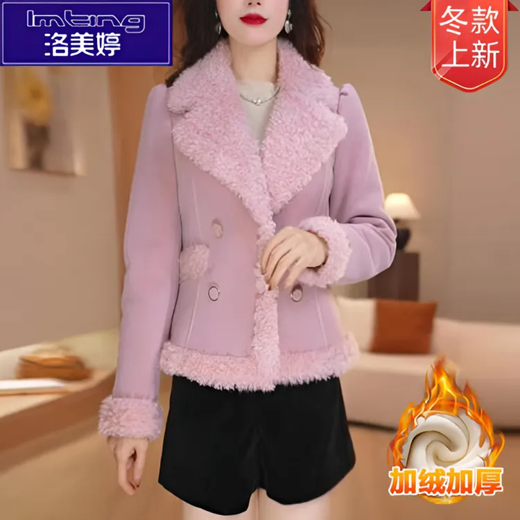 2025新款小众衣服今年流行小香风毛毛外套女冬小个子短款皮毛一体