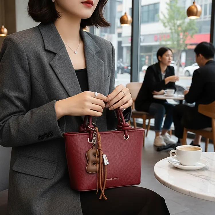 防水女士水桶包新娘包婚包女手提包百搭斜挎包子母包轻奢妈妈包