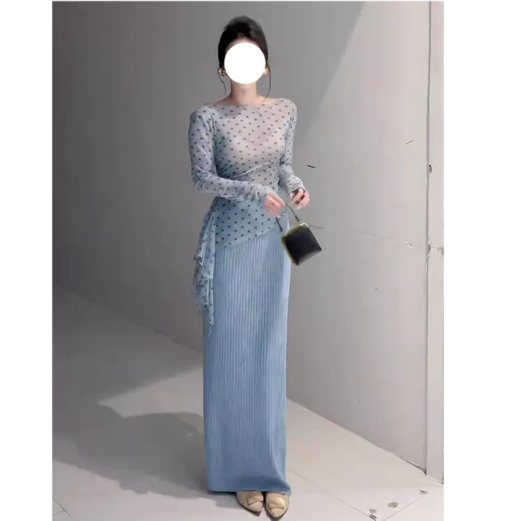 A350 大方得体套装夏季新款时尚百搭透气防晒长袖T恤+半裙女
