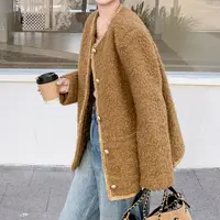 金色秋日【Shaw Eleven】2025年秋圆领织带小香夹棉毛呢外套26438