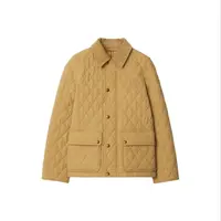 【Jessie专属】BURBERRY/博柏利专柜款纯色单排扣翻领长袖夹克外套 女款亚麻色D