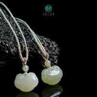 石惑珠宝+和田玉如意锁吊坠约15*20mm^多样性发一
