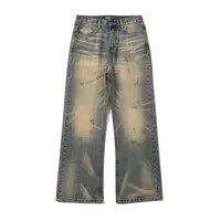 WENFENG LI 25FW 14OZ泥黄水洗做旧美国康龙CONE直筒A字牛仔裤