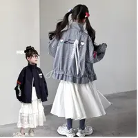 韩国女童秋装外套洋气穿搭儿童2025新款潮中大童百搭宽松格子上衣