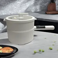 T015 电煮锅CZG-YG36带蒸笼料理锅3升不粘锅1000瓦煲汤电火锅