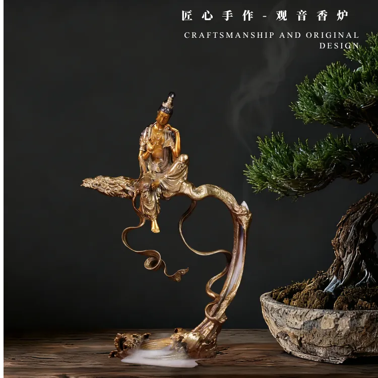 象外天工沉思观音倒流香香炉国潮风中式熏炉郑宝成原创艺术礼品