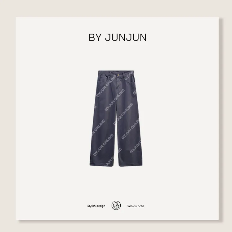 ByJunjun早秋新款女装【又紫又蓝】ROW家定开牛仔裤