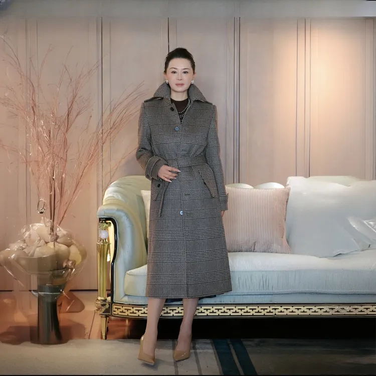 璇之恋·王璇·气度格纹大衣（新款定制）·王璇原创设计