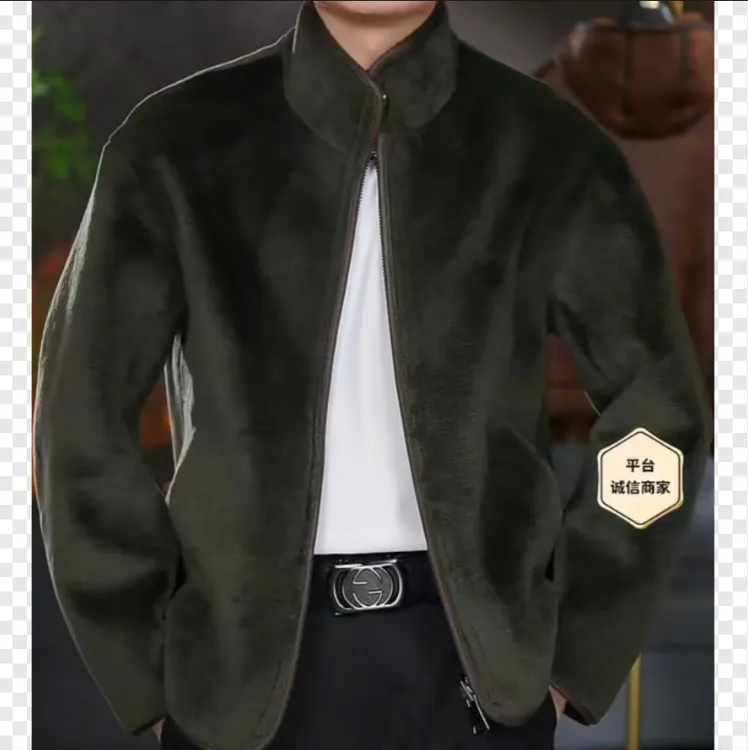 海宁2025新款澳洲100%纯羊毛双面穿冬季羊羔毛时尚休闲男外套