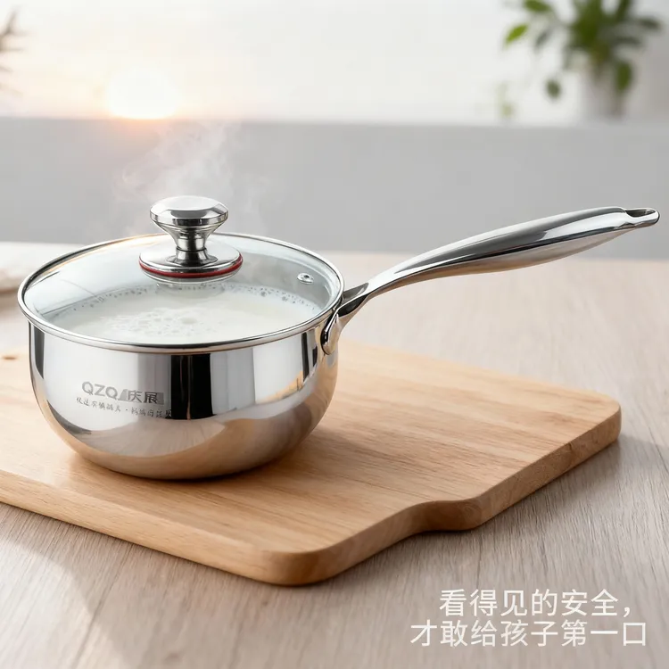 18/10不锈钢高品质咖啡无涂层泡面大肚锅华德士kinsgem煮面小锅