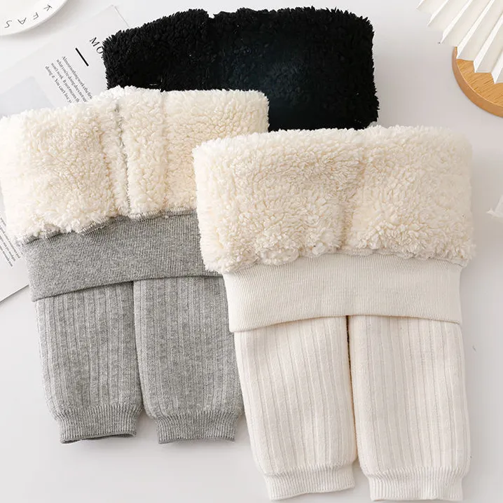 【连脚/不连脚可选】羊羔绒儿童打底裤羊羔绒超保暖连裤袜厂家直销