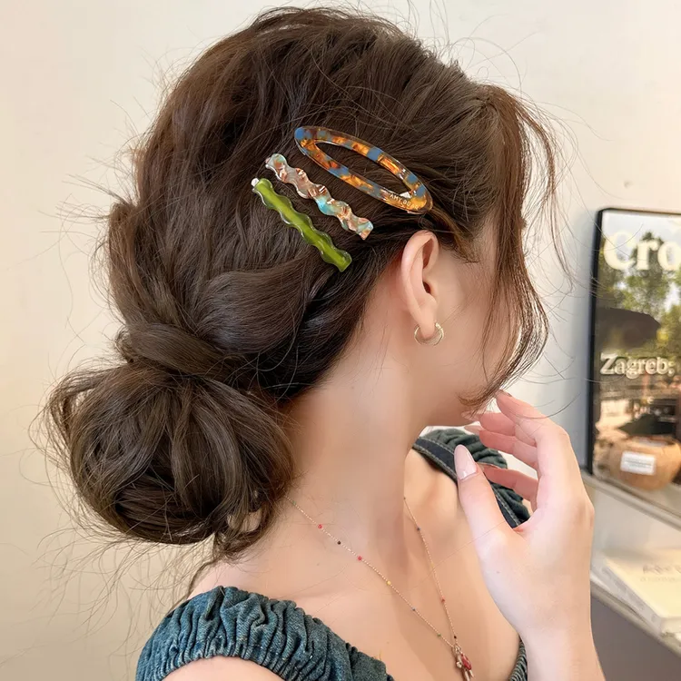 3个组合装~韩系复古醋酸发夹侧边刘海夹女2025新高端bb夹发卡发饰
