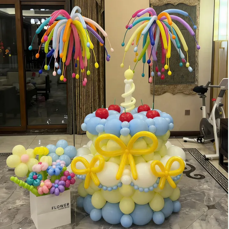 巨型气球生日蛋糕生日帽子DIY套装拍照闺蜜惊喜派对布置超好看商品图