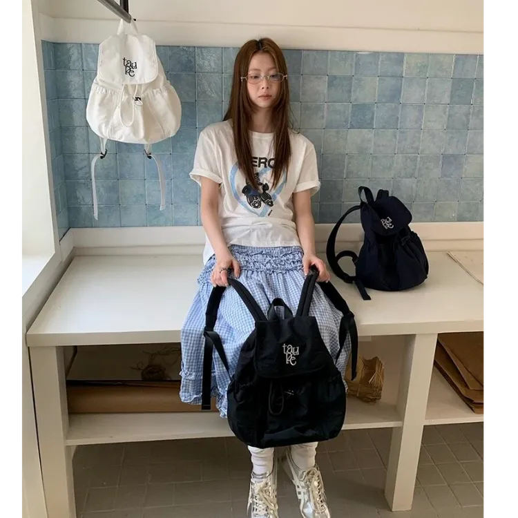 CHRONOS&KAIROS日系小众字母双肩包女2025新款大容量学生上课背包