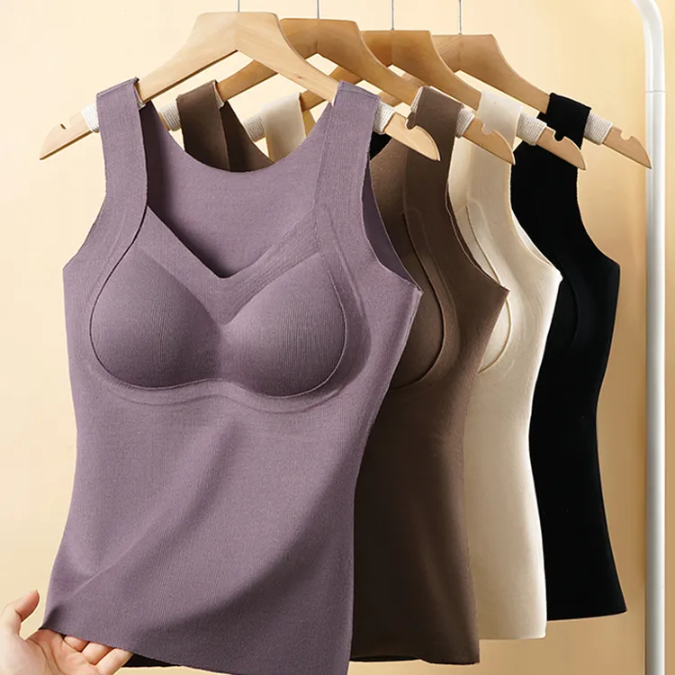 【高品质】7A抗菌免穿文胸提拉聚拢无痕舒适打底保暖背心女士美背