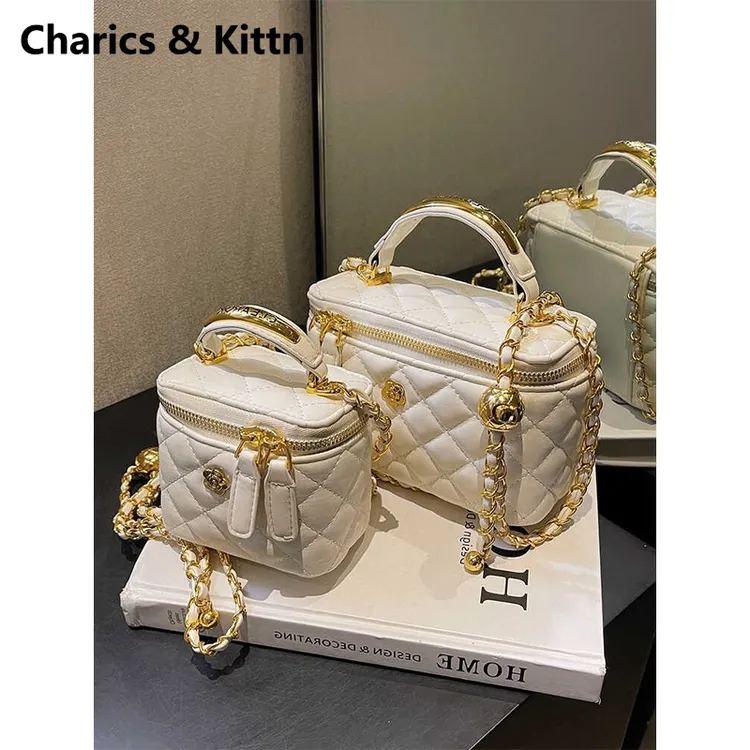 Charics&Kittn包包女2025新款迷你小包链条包百搭盒子真皮斜挎包