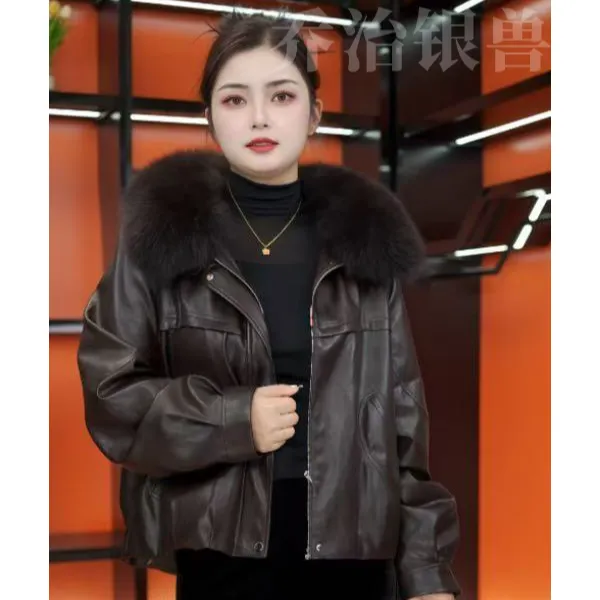 冬季新款真皮绵羊皮修身显瘦一衣三穿可拆卸鹅绒服