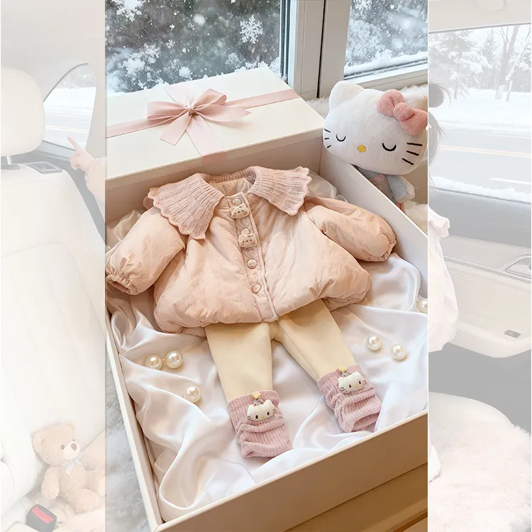 女童冬装棉服套装2025新款女宝宝洋气夹棉外套加绒打底裤两件套潮