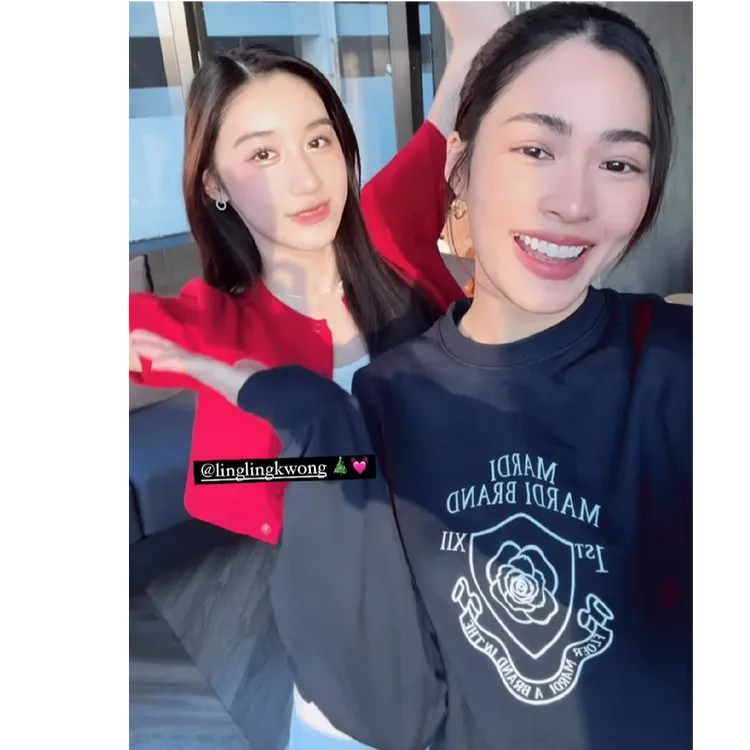 我们的秘密Lingorm邝玲玲同款黑色秋冬卫衣女宽松加绒长袖上衣服