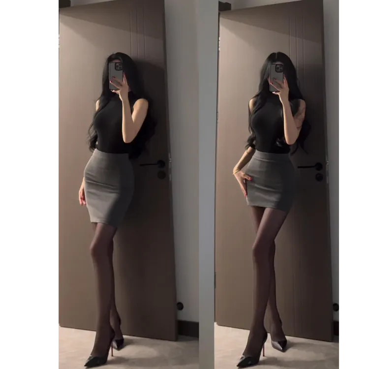 纯欲辣妹修身无袖上衣女性感显瘦高腰包臀半身裙御姐性感两件套装