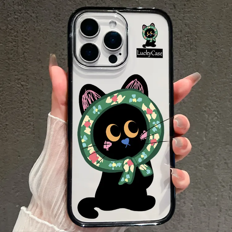 【AI键保护】碎花猫适用苹果16promax手机壳iphone15新款14全包