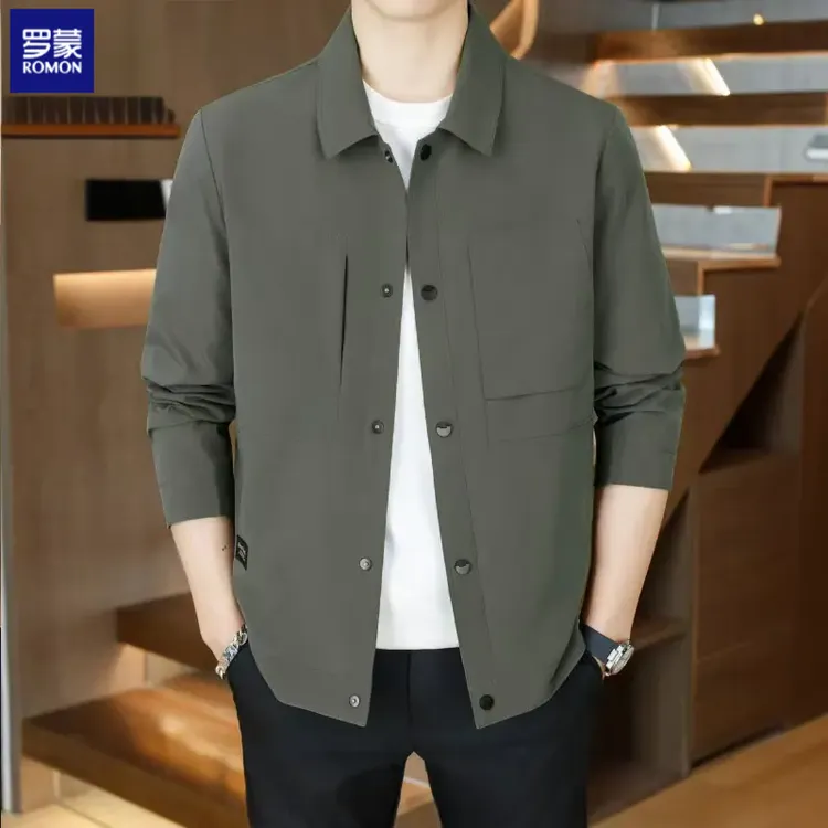 罗蒙夹克男士外套春季新款商务休闲免烫抗皱透气薄款上衣男款春装
