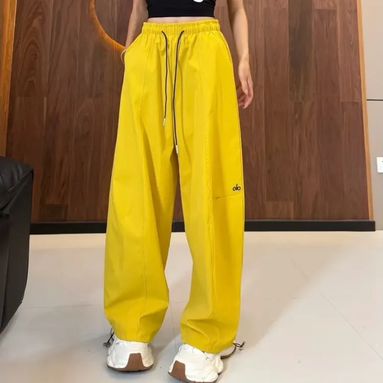 夏季速干裤高腰刺绣香蕉裤休闲裤运动裤卫裤防蚊裤长裤