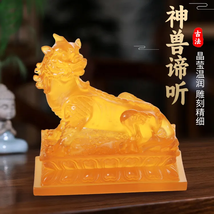 谛听摆件地藏王坐骑谛听神兽桌面摆件办公室供奉佛堂貔貅摆件九华