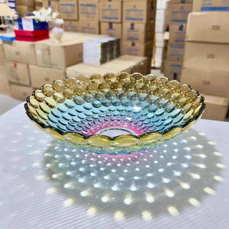 【工厂尾货/少量库存】轻奢简约水晶玻璃水果盘家用客厅坚果糖果盘