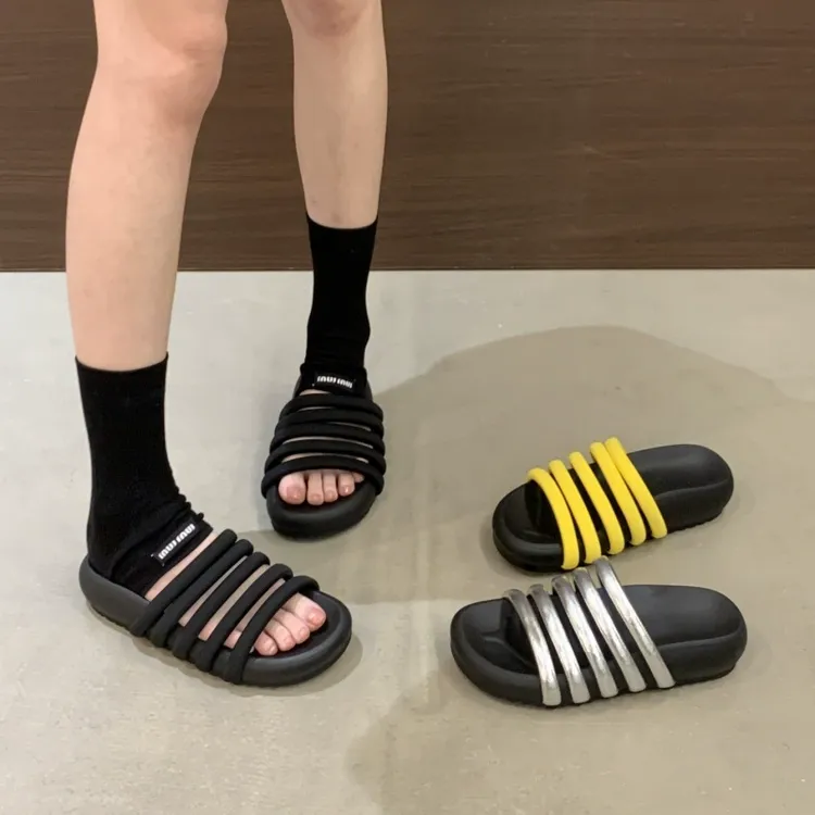 bejeaho绝美厚底凉拖鞋女夏外穿女士巨好看不累脚海边超火一字拖